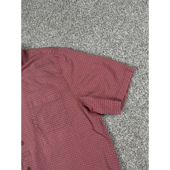 Nat Nast Shirt Mens Large Red Geometric Short Sleeve Button Up Silk Blend Casual - Picture 3 of 8
